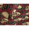 thumbnail image 3 of Ambesonne Skulls and Roses Quilted Coverlet 3 Pcs, Romantic Flowers, King Size, Ecru Dark Pink and Maroon, 3 of 4