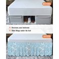 thumbnail image 7 of Blue Coastal Coral Wrap Around Bed Skirts for King Bed 16" Drop,Bed Skirt with Adjustable Elastic Belt Dust Ruffle Bed Valance for Bedroom Hotel Farmhouse Nautical Marine Plants Bed Frame Cover, 7 of 7