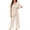 Beige, variant on Summer Women Wide Leg Jumpsuit Short Sleeved Front Fastening Long Length One Piece Pants