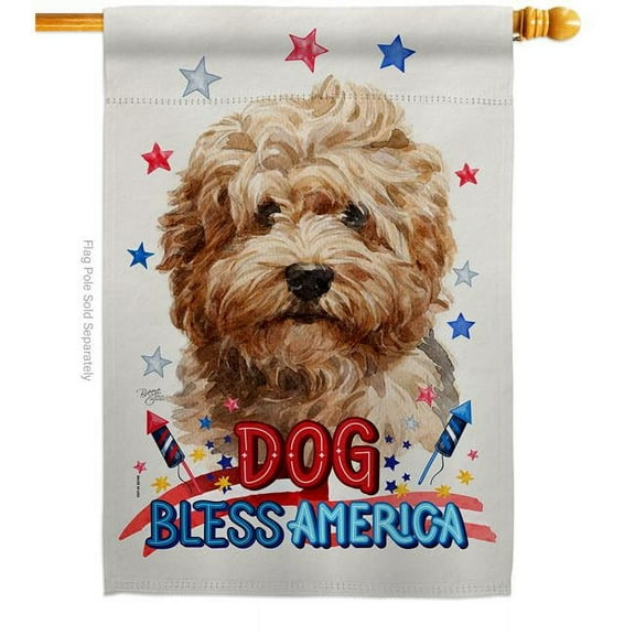 Breeze Decor Patriotic Shaggy Havanese Animals Dog 28 x 40 in. Double-Sided Decorative Vertical House Flag for Decoration Banner Garden Yard Gift