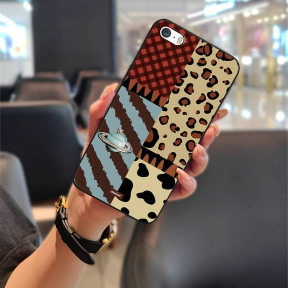 LYM-Phone Case For iphone 5/5S/SE/ip5/ip5S/ipSE, Cartoon Waterproof Anti-dust Durable Graffiti Silicone Phone Pouch Cute Full wrap TPU oil painting Anti-knock Protective Fashion Design