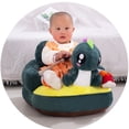 thumbnail image 5 of Infant Support Seat Sofa Plush Soft Animal Shaped Baby Learning Chair 3-16 Months Baby Unpadded Cotton Seat (dark green dinosaur), 5 of 6