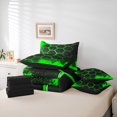 thumbnail image 6 of Manfei Geometric Honeycomb Bedding Comforter Set 7 Pieces for Boys, Green Black Queen Bedding Sets, Neon Gradient Hexagon Queen Sheet Sets, Breathable Home Decor, 6 of 8