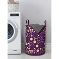 thumbnail image 3 of Abstract Laundry Bag, Contemporary Pattern of Circles and Polka Dots, Hamper Basket with Handles Drawstring Closure for Laundromats, 13" x 19", Purple Brown, by Ambesonne, 3 of 4