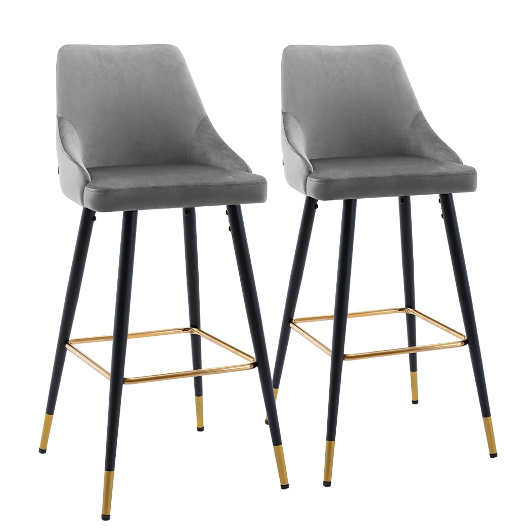 Duhome Elegant Lifestyle Velvet Bar Stools with Back Set of 2, Modern Tufted Bar Chair Barstools