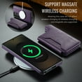 thumbnail image 5 of Dteck for Samsung Galaxy S25 Ultra Magnetic Case with Detachable Wallet Card Holder, Compatible with MagSafe, RFID Blocking Credit Slots Kickstand Shockproof Phone Cover for Women Men,Purple, 5 of 6