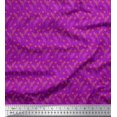 thumbnail image 1 of Soimoi Purple polyester Crepe Fabric Leaves & Heart Decor Fabric Printed Yard 42 Inch Wide, 1 of 3