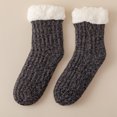 thumbnail image 2 of Voska Women's Warm Fleece Lined Floor Socks Sherpa Thick Snow Socks Cozy Sleeping Socks Home Winter Gift for Women Girls Dark Gray One Size, 2 of 4