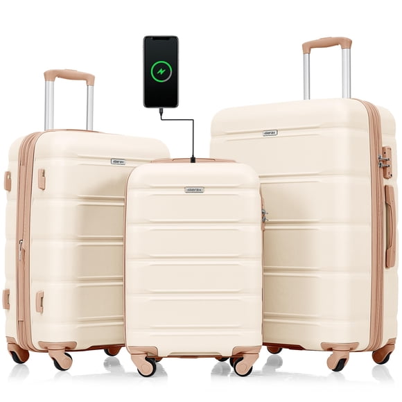 Juego de equipaje Merax ABS Hardside de 3 piezas con ruedas giratorias