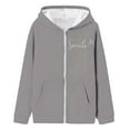 thumbnail image 3 of Jamsmile Toddler Girls Zip Up Hoodies Autumn Smile Print Hooded Sweatshirt Cute Jackets Outdoor Oversized For Teen Girls Coats, 3 of 4