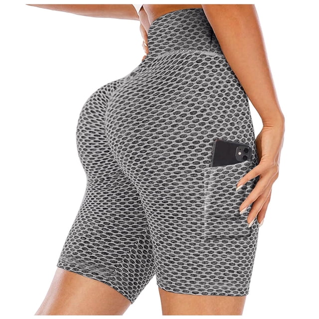 Gibobby Pantalones mujer Leggings Yoga Active Running Pantalones Stretch Fitness Womens Short Sports Yoga Pants(Gris, XL)