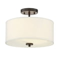 thumbnail image 5 of Meridian M60008BN 2 Light Semi Flush - white fabric shade Brushed Nickel, 5 of 7