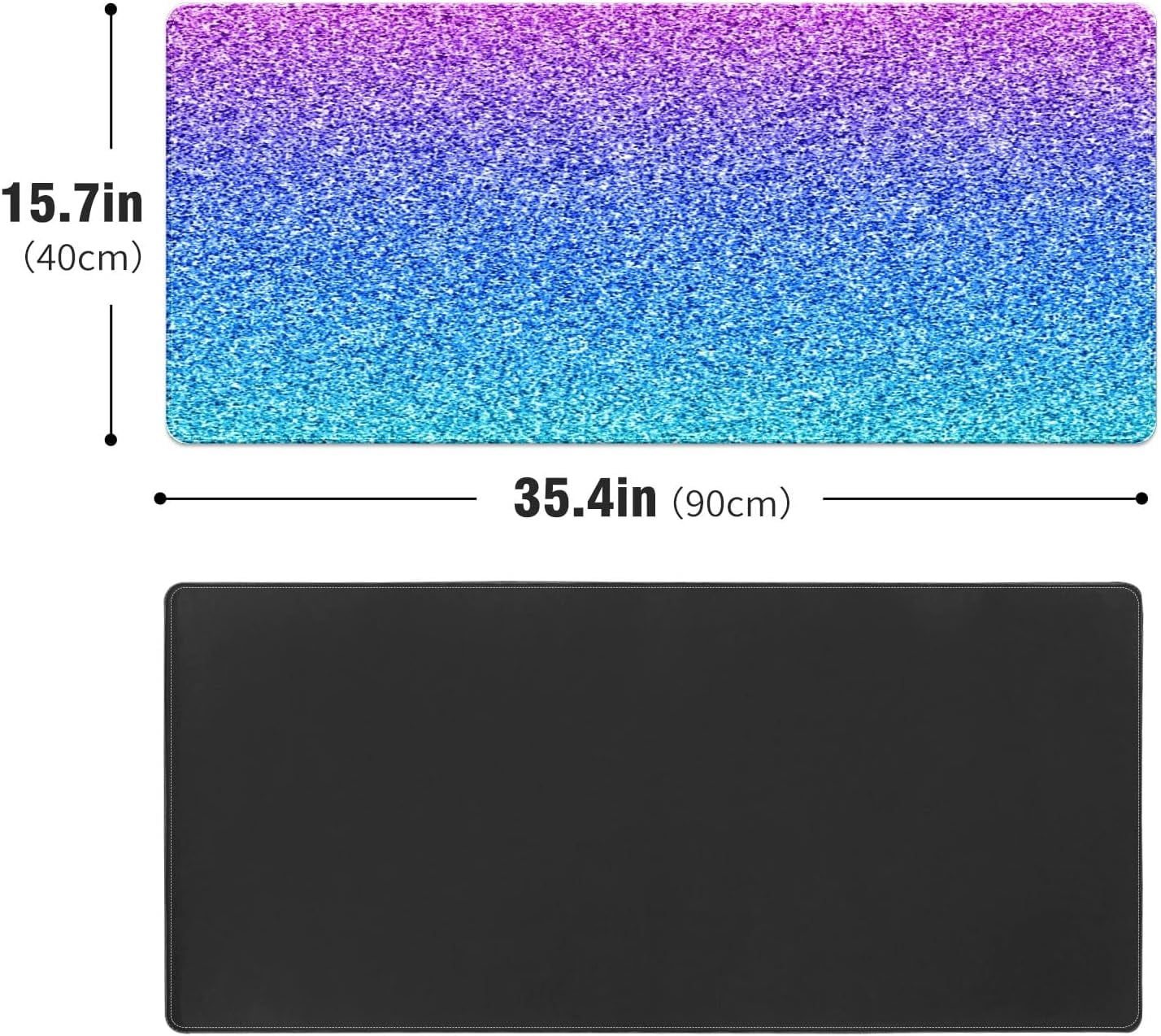 Rainbow Shine Glitter Desk Mat, Desk Accessory, Cute Workspace, Trendy Workspace, Trendy, 35.4x15.7in Large Gaming Mouse Pad, Cute Desk Topper, Pretty Desk Pad