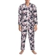 thumbnail image 3 of Balery Lilies Flowers Pijama para Hombre de Dos Piezas con Manga Larga, Conjunto de Dormir y Descanso Suave con Bolsillos-XX-Large, 3 of 7