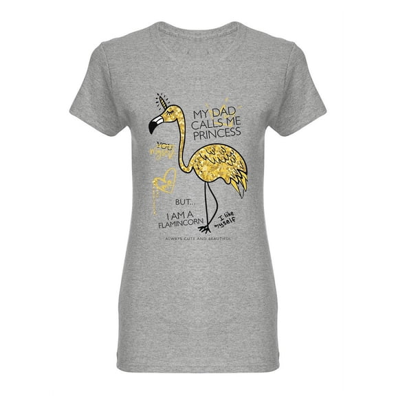 Flamingo Unicorn Yellow Design Shaped Tee Women's -Image by Shutterstock