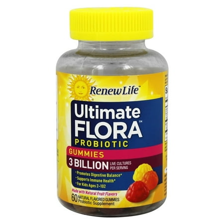 Renew Life - Flora Intégrale 3 milliards Probiotique Gummies cultures vivantes - 60 Gummies