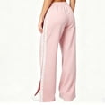 thumbnail image 6 of Guluxicc Sweat Pants for Women Drawstring Elastic Waist Lace Texture Wide Leg Athletic Trousers for Gym Workout Everyday Fall Winter, 6 of 8