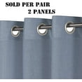 thumbnail image 5 of Living Room Linen Curtains Home Decorative Nickel Grommet Curtains Privacy Added Energy Saving Light Filtering Window Treatments Draperies for Bedroom, Stone Blue, 2 Panels, 52 x 96 - Inch, 5 of 8