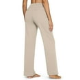 thumbnail image 5 of Wutalume Women's High Waist Straight Leg Yoga Pants, Casual Loose Fit Pants for Yoga, Pilates, Running, Lounge, Everyday,Beige L, 5 of 5