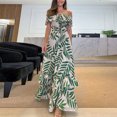 thumbnail image 1 of Vestido largo de una línea para mujer vestido de retazos con estampado floral vestido de playa de verano, 1 of 8