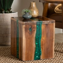 bali & pari Anan Contemporary End Table, Square, Natural Brown