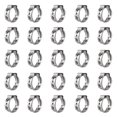thumbnail image 1 of Qovydx 40 piezas 38 abrazaderas de manguera de una sola oreja de acero inoxidable 304 abrazaderas de cincha PEX de 38 pulgadas 103 mm-128 mm anillos de engarzado de cincha continua Abrazaderas de pell, 1 of 5
