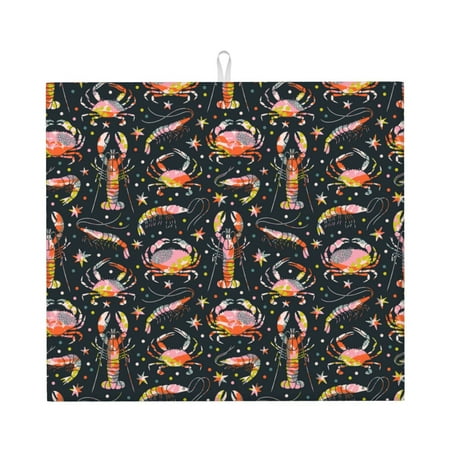 

Goofa Dish Drying Mat Super Absorbent Drying Mat Large Dish Drying Mats for Kitchen Counter Easy Clean Dish Mat Kitchen Drying Mat 16 x 18 ( Various Crustaceans )