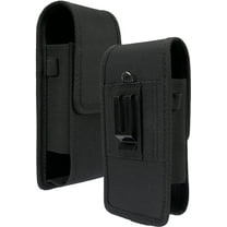 Harness Case for Zebra TC77 Scanner, Nakedcellphone Black Rugged Canvas Pouch Vertical Holster Holder Metal Clip and Secure Belt Thread Magnetic Closure for TC75 TC72 TC70 TC70X TC51 TC56 TC52 TC57