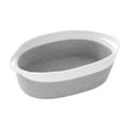 thumbnail image 1 of Cesta tejida con asas, cesta de almacenamiento de cuerda de algodón, cesta organizadora tejida a mano para Gris, 1 of 9