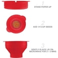 thumbnail image 4 of Collapsible Silicone Microwave Hot Air Popcorn Popper Bowl,Microwave Popcorn Popper with Lid and Handles - Red, 4 of 7