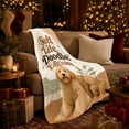 thumbnail image 3 of Life Doodle Edition Goldendoodle, Playful Pet Portrait Pattern, Warm Flannel Blanket for Living Room and Bedroom, Dog Lovers Thanksgiving Gift, Pet Lover Home Decor, 3 of 9