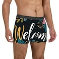 thumbnail image 4 of Salouo Floral Welcome Sign Print Men's Boxer Briefs,Breathable Underwear Elastic Waistband Briefs for Men -X-Large, 4 of 8