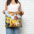 thumbnail image 3 of Throw Pillow Covers 16x16 Inch, Vintage Rooster Decorative Pillow Cases for Couch Sofa Bed, Farmhouse Animals Spring Floral Cotton Linen Square Home Decor Pillowcases with Hidden Zipper, 3 of 7