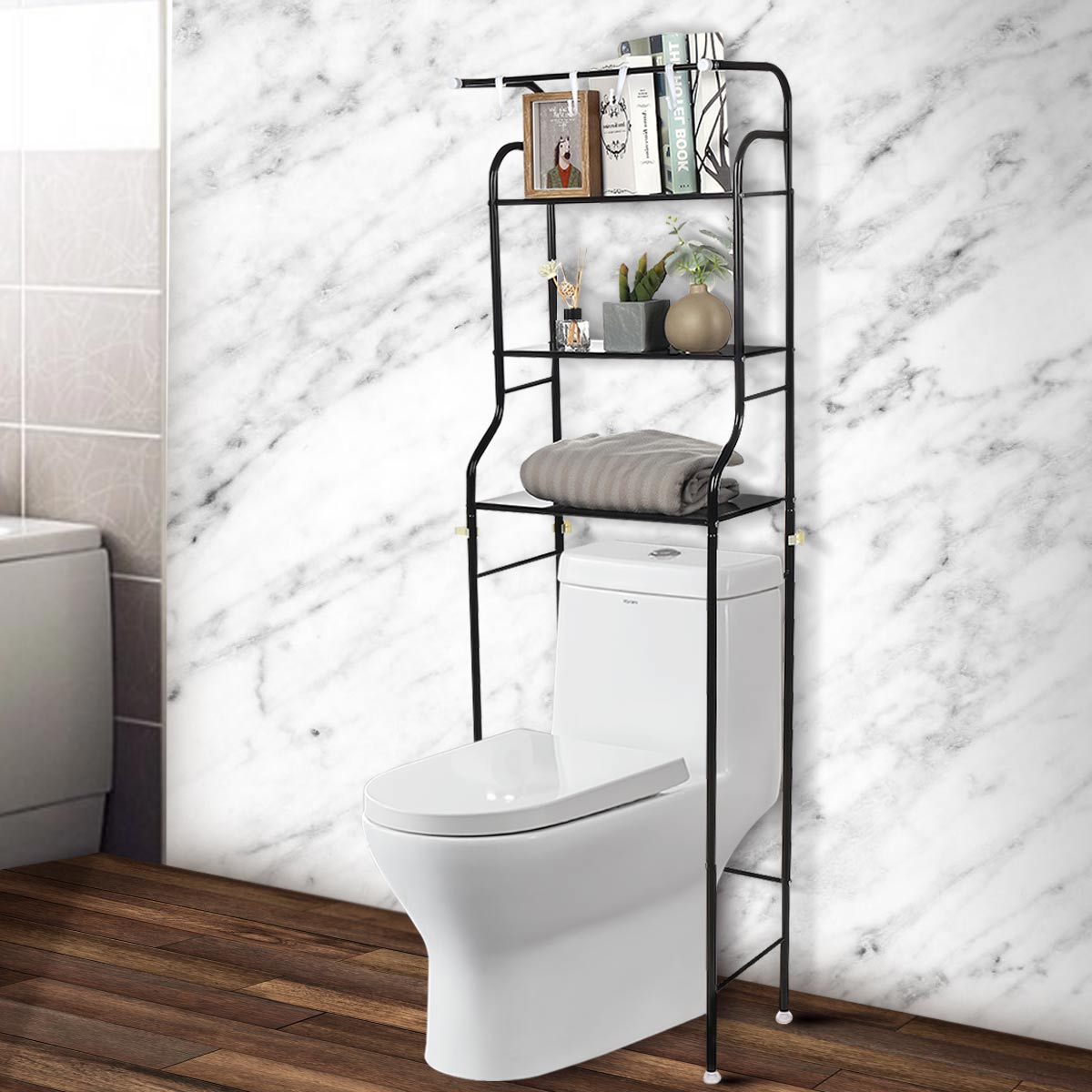 3Tier Home Bathroom Metal Storage Rack Over the Toilet Space Saver
