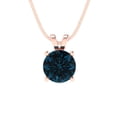 thumbnail image 4 of 1.0 ct Brilliant Round Cut Solitaire VVS1 Genuine Blue Natural London Blue Topaz Solid 14k Pink Rose Solid Gold Everyday Affordable Designer Necklace Pendant with 18" Solid Gold Chain by Clara Pucci, 4 of 7