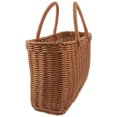thumbnail image 1 of CRAFTHROU Shopping Basket Grocery Basket Brown 1Pcs Rustic Storage Packaging, 1 of 4