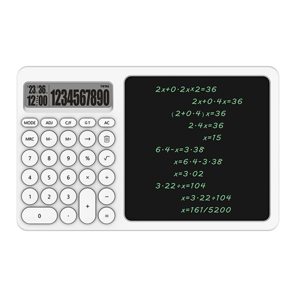 Calculadora con Pantalla LCD de 10 Dígitos, Calculadora Básica con Bloc de Notas de Escritura A Mano Borrable para Oficina y Escuela
