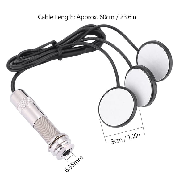 With 3 Transducers Pickup Piezo Transducer, Pickups Piezo Transducer Guitar Pickups Piezo Transducer Acoustic Guitar Pickup Piezo Transducer, For Guitar Ukulele