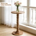 thumbnail image 3 of EDX Round Side Table - Solid Wood Leg Small Drink Table for Living Room Bedroom Office,Brown, 3 of 8