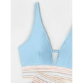 thumbnail image 6 of Women's High Waisted Bikini Sets Two Piece Tummy Control Swimsuit Color Block Bathing Suits, 6 of 7