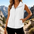 thumbnail image 2 of Women's Solid Hooded Sun Vest, Lightweight Loose Fit Sleeveless Outdoor Jacket Cover Up, 2 of 9