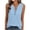 Light Blue, variant on Women's Waffle Knit Henley Tank, V-Neck Sleeveless Blouse with Partial Buttons, Casual Summer & Everyday Wear Black XXL