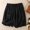 Black, variant on TAGOLD Women's Summer Athletic Shorts Pants,Casual Plus Size Short Pants for Womens,Women’s Elastic Waist Solid Pocket Lace-Up Casual Shorts Pants
