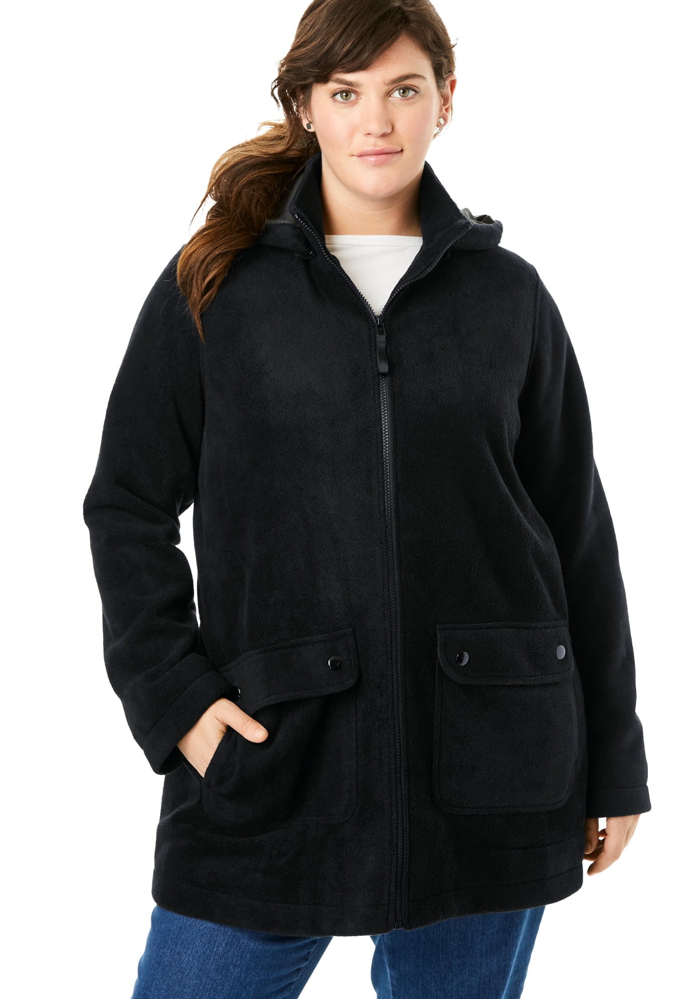 Size Hooded Fleece Coat 