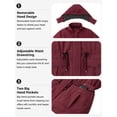 thumbnail image 5 of wantdo Women's Plus Size Puffer Jacket Windproof Winter Coat with Removable Hood Wine Red 5X, 5 of 9