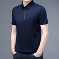 thumbnail image 2 of Iugvhana Mens Zipper Polo Shirts Short Sleeve Moisture Wicking Outdoor Golf Shirt Collared Athletic Tennis Polo Navy XXL, 2 of 8