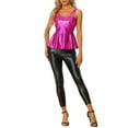 thumbnail image 2 of INSPIRE CHIC Metallic Peplum Cami Top for Women's Sleeveless Spaghetti Strap Party Tank Tops, 2 of 5