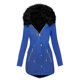 thumbnail image 1 of Parkas de manga larga para mujer, chaqueta con botones y cordón, con cremallera y doble bolsillo, de felpa, con capucha y manga larga, de algodón, 1 of 8