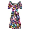 thumbnail image 5 of Horse racing colorful jockey squares Sleeveless Dress Bride dresses dresses summer evening dress woman Dress for girls, 5 of 7