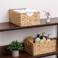 thumbnail image 4 of Water Hyacinth Pantry Baskets Set of 4, Natural Wicker Storage Bins for Shelves Organization, 4 of 6